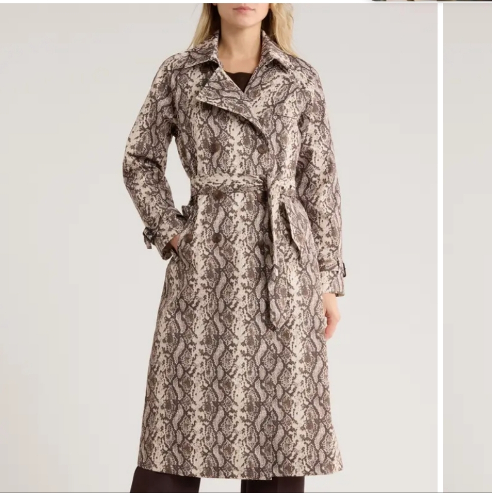 Rebecca Minkoff Women's Longline Leopard Trench Coat Size XL And L